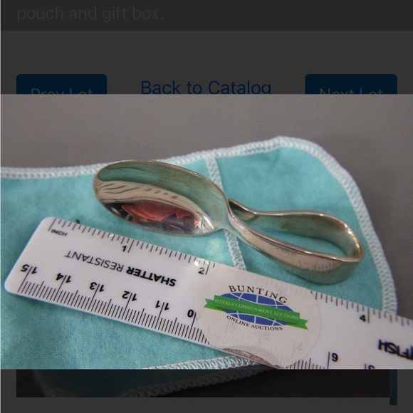 Tiffany & Co. Sterling Silver infant Spoon with Tiffany pouch and gift box - Picture 2 of 7